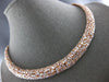 EXTRA LARGE 37.02CT PINK DIAMOND 18KT ROSE GOLD CLUSTER COCKTAIL TENNIS NECKLACE