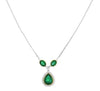 LARGE 6.92CT DIAMOND & AAA EMERALD 18K 2 TONE GOLD 3D ROUND & OVAL LOVE NECKLACE