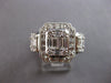 EXTRA LARGE 2.37CT DIAMOND 18KT WHITE GOLD ROUND & BAGUETTE CLUSTER SQUARE RING