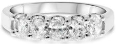 ESTATE 1.0CT DIAMOND PLATINUM 3D OVAL 5 STONE SEMI ETERNITY ANNIVERSARY RING