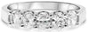 ESTATE 1.0CT DIAMOND PLATINUM 3D OVAL 5 STONE SEMI ETERNITY ANNIVERSARY RING