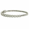 ESTATE 1.24CT DIAMOND 18KT WHITE GOLD 3D ROUND SEMI ETERNITY BANGLE BRACELET