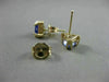 ESTATE .78CT AAA TANZANITE 14KT YELLOW GOLD 3D TRILLION STUD EARRINGS #25458