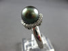 .37CT DIAMOND & AAA TAHITIAN PEARL 14KT WHITE GOLD 3D SOLITAIRE HALO LOVE RING