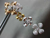 ESTATE LARGE 1.52CT DIAMOND 14KT TRI COLOR GOLD 3D MULTI FLOWER HANGING EARRINGS