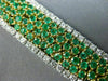 ESTATE LARGE 8.08CT DIAMOND & AAA EMERALD 18KT TWO TONE GOLD 3D TENNIS BRACELET