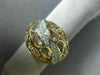 ESTATE LARGE .22CT DIAMOND 18KT ROSE GOLD OPEN FILIGREE LEAF DOME SHAPE FUN RING