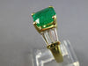 LARGE 3.52CT DIAMOND & AAA EMERALD 18K YELLOW GOLD SQUARE ENGAGEMENT RING #28038