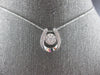 .50CT DANCING DIAMOND 14KT WHITE GOLD 3D LUCKY HORSESHOE FILIGREE PENDANT #27995