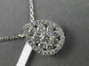 ESTATE .73CT DIAMOND 18KT WHITE GOLD 3D CLASSIC CLUSTER PEAR SHAPE HALO PENDANT