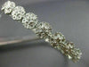 ESTATE .25CT DIAMOND 14K WHITE GOLD CLASSIC MULTI CLUSTER FLOWER BANGLE BRACELET