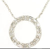ESTATE .24CT DIAMOND 14K WHITE GOLD BAGUETTE 2 ROW SHARED PRONG FLOATING PENDANT