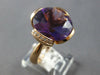 EXTRA LARGE 9.8CT DIAMOND & AAA AMETHYST 14KT ROSE GOLD 3D FLOWER ROSE LOVE RING