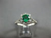 .96CT DIAMOND & AAA COLUMBIAN EMERALD 14K WHITE GOLD FLOWER HALO ENGAGEMENT RING