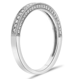 .20CT DIAMOND 14KT WHITE GOLD 3D ROUND FILIGREE SEMI ETERNITY ANNIVERSARY RING