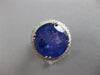 LARGE 17.97CT DIAMOND & TANZANITE 18KT WHITE GOLD 3D ROUND HALO ENGAGEMENT RING