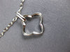 ESTATE .19CT DIAMOND 18KT WHITE GOLD 3D OPEN 4 LEAF CLOVER FLOWER LOVE PENDANT
