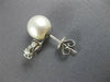 LARGE .90CT DIAMOND & AAA SOUTH SEA PEARL 14KT WHITE GOLD 3D STUD EARRINGS #2917