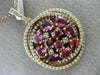 LARGE 3.23CT DIAMOND & AAA PINK SAPPHIRE 14KT ROSE GOLD CIRCULAR CLUSTER PENDANT