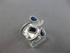 ESTATE WIDE 1.23CT DIAMOND & AAA SAPPHIRE 14KT WHITE GOLD MULTI SHAPE LOVE RING