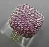 ESTATE LARGE 2.82CT DIAMOND & AAA PINK SAPPHIRE 18KT WHITE GOLD 3D SQUARE RING