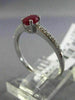 ESTATE .46CT DIAMOND & AAA RUBY 18KT WHITE GOLD OVAL FRIENDSHIP ENGAGEMENT RING