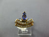WIDE .78CT DIAMOND & AAA TANZANITE 14K YELLOW GOLD PEAR SHAPE & ROUND CROWN RING