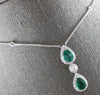 LARGE 2.33CT DIAMOND & AAA EMERALD 18KT WHITE GOLD BY THE YARD LARIAT NECKLACE