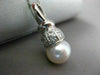 ESTATE .24CT DIAMOND & AAA SOUTH SEA PEARL 14KT WHITE GOLD PENDANT & CHAIN 19615