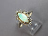 ESTATE .50CT DIAMOND & AAA OPAL 14KT WHITE GOLD MARQUISE & ROUND FUN RING #27557