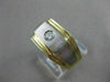 ESTATE WIDE .25CT ROUND DIAMOND 14KT TWO TONE GOLD 3D STRIPED MEN'S RING #17572