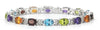 ESTATE 15.10CT AAA MULTI GEM 14KT WHITE GOLD 3D OVAL FLOWER TENNIS BRACELET