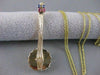 ANTIQUE LARGE RUBY SAPPHIRE BANJO GUITAR 14K YELLOW GOLD FILIGREE PENDANT #20852
