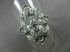 ESTATE LARGE .52CT DIAMOND 14KT WHITE GOLD 3D OPEN FILIGREE MARQUISE FLOWER RING