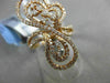 ANTIQUE MASSIVE 1.23CT DIAMOND 18KT ROSE GOLD 3D FLOATING MUSICAL NOTE FUN RING