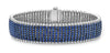 LARGE 9.5CT DIAMOND & AAA SAPPHIRE 18K WHITE GOLD MULTI ROW CUFF TENNIS BRACELET