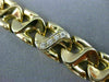 ANTIQUE WIDE .40CT DIAMOND 14KT WHITE & YELLOW GOLD SWIRL LINK BRACELET #18710