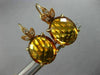 ANTIQUE LARGE 15.15CT DIAMOND & AAA CITRINE 14KT YELLOW GOLD 3D HANGING EARRINGS