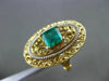 ANTIQUE LARGE .70CT AAA EMERALD 14K TWO TONE GOLD FILIGREE SOLITAIRE RING #20251