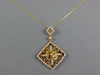1.43CT WHITE & FANCY YELLOW DIAMOND 18KT ROSE GOLD OPEN FILIGREE SQUARE PENDANT