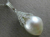 ESTATE .45CT DIAMOND & AAA SOUTH SEA PEARL 18KT WHITE GOLD FLOWER PENDANT #26193
