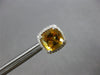 LARGE 3.93CT DIAMOND & AAA CITRINE 18KT WHITE GOLD CUSHION & ROUND STUD EARRINGS