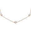 ESTATE 2.0CT DIAMOND 14KT ROSE GOLD 3D ROUND CLASSIC BY THE YARD LOVE NECKLACE