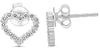 ESTATE .32CT DIAMOND 14KT WHITE GOLD ROUND CLASSIC OPEN HEART LOVE STUD EARRINGS