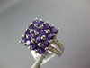 ESTATE LARGE 3.32CT DIAMOND & AAA AMETHYST 14KT WHITE GOLD 3D SQUARE FUN RING