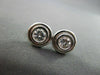 ESTATE .50CT DIAMOND 14KT WHITE GOLD BEZEL STUD EARRINGS 8mm BEAUTIFUL!! #96405