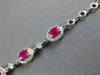 ESTATE 2.41CT DIAMOND & AAA RUBY 18KT WHITE GOLD OVAL HALO CLASSIC LOVE BRACELET