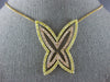 EXTRA LARGE 3.07CT PINK & CANARY DIAMOND 18K YELLOW ROSE GOLD BUTTERFLY NECKLACE