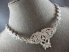 LARGE & LONG 3CT DIAMOND 14KT WHITE GOLD 3D DOUBLE HEART FILIGREE NECKLACE 28190