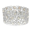 EXTRA LARGE 36.39CT DIAMOND 18KT 2 TONE GOLD MULTI SHAPE FILIGREE CUFF BRACELET